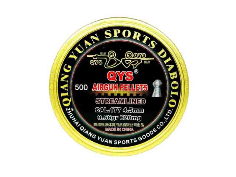 Qiang Yuan Sports Airgun Pellets, .177, 9.56 grains, Streamlined, 500ct Anissh Armoury