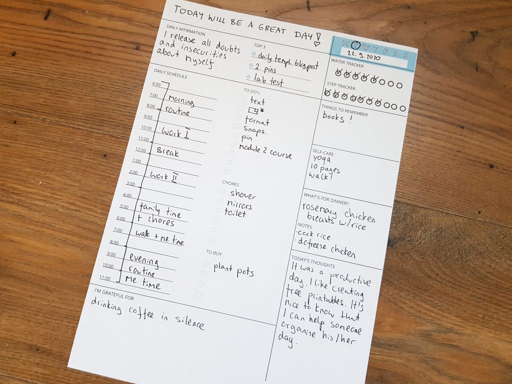 Free Printable Daily Planner with Time Slots AnjaHome