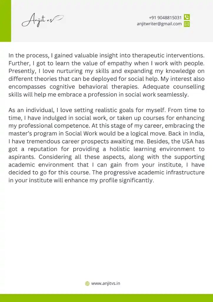 Social Work Personal Statement Example Get Sample PDF