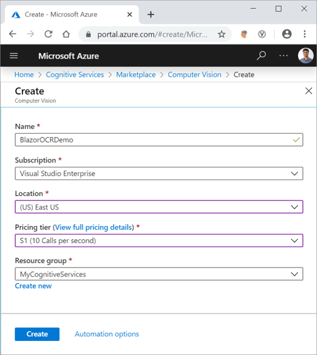 Optical Character Reader Using Blazor And Computer Vision