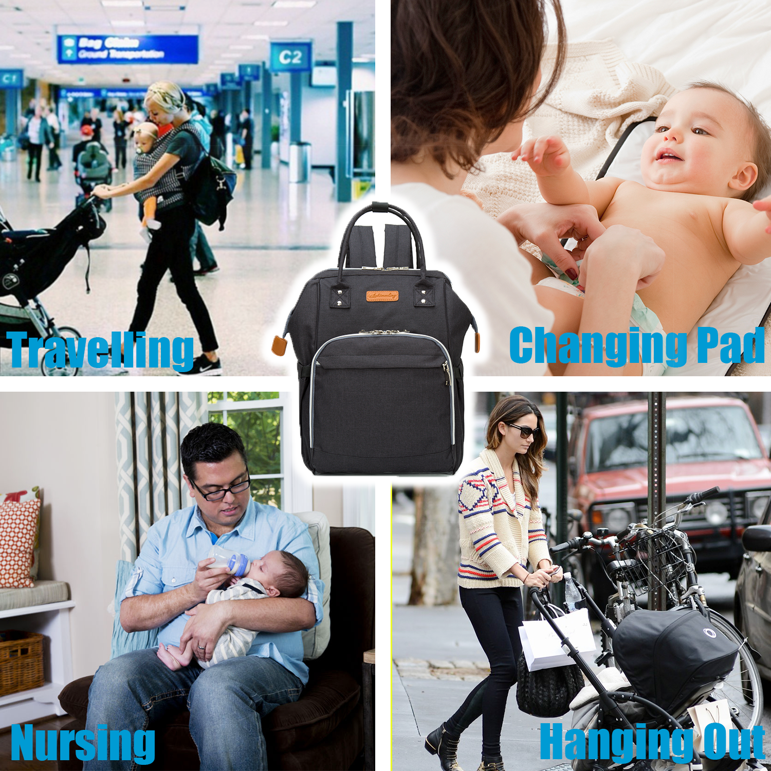 Waterproof Diaper Bag Backpack for Babies Ankommling LD22