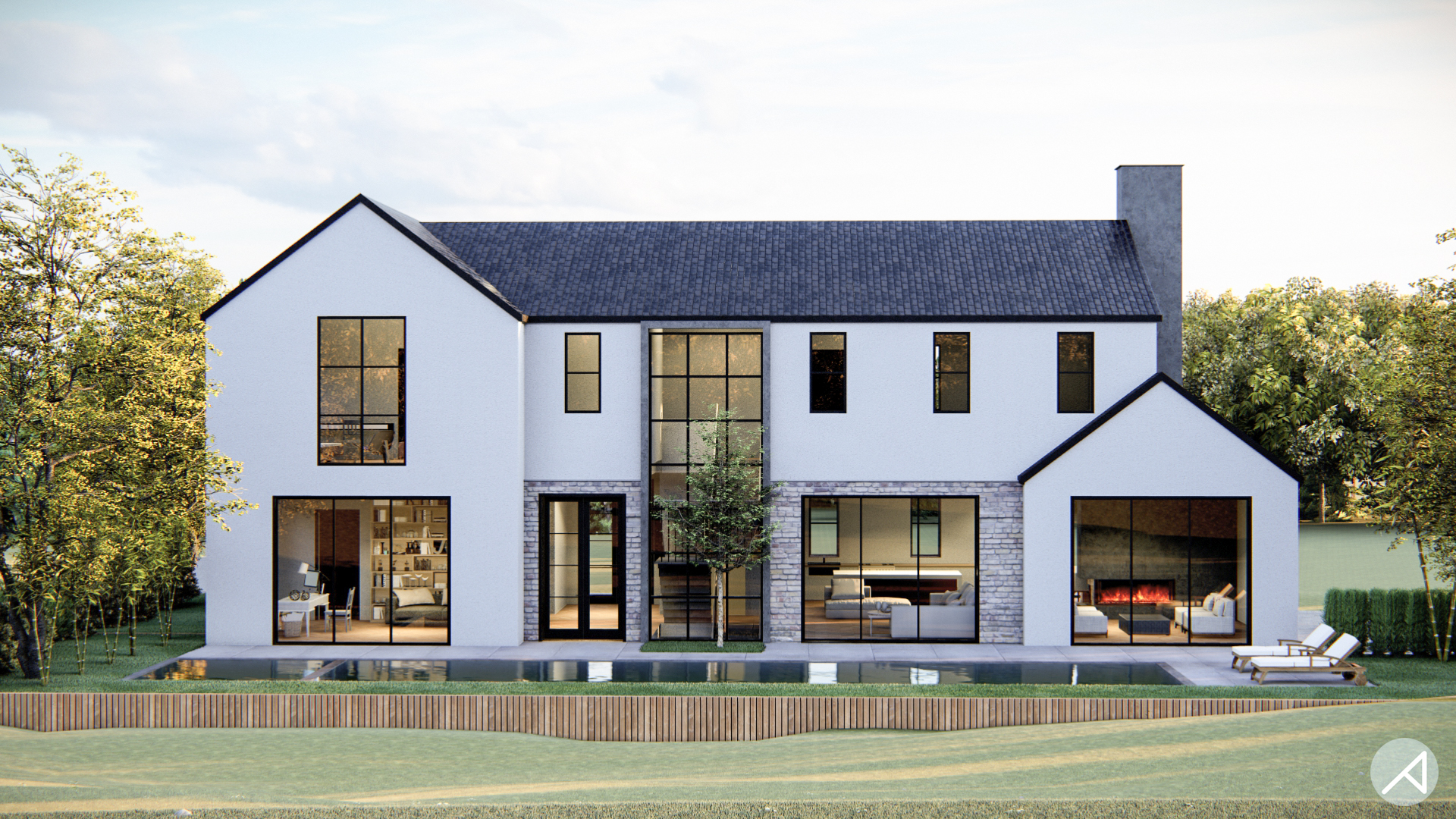 Modern Farmhouse with a Basement Modern House Plans