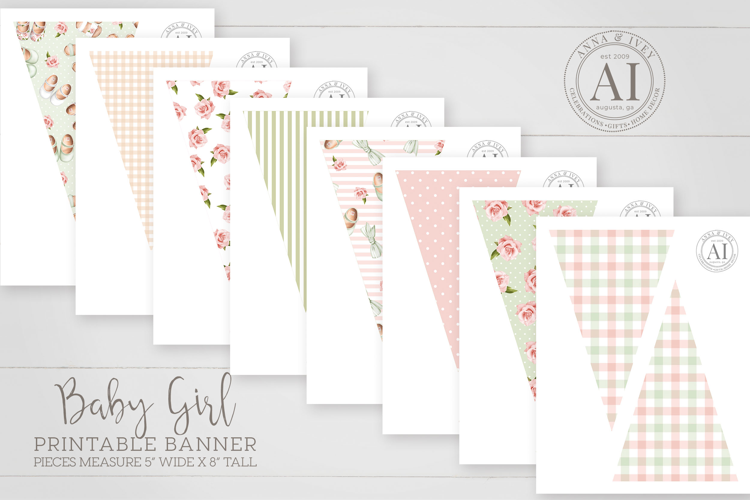 Printable Baby Girl Banner Anna & Ivey