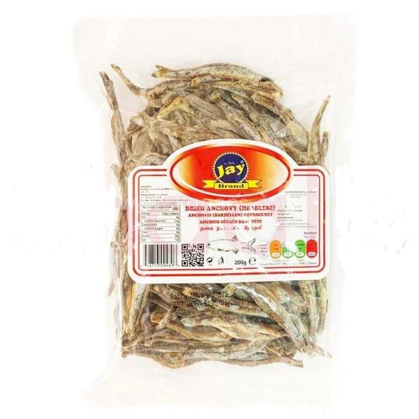 JAY ANCHOVY DRIED FISH / NETHILI KARUVADU (HEADLESS) 200g Annachi