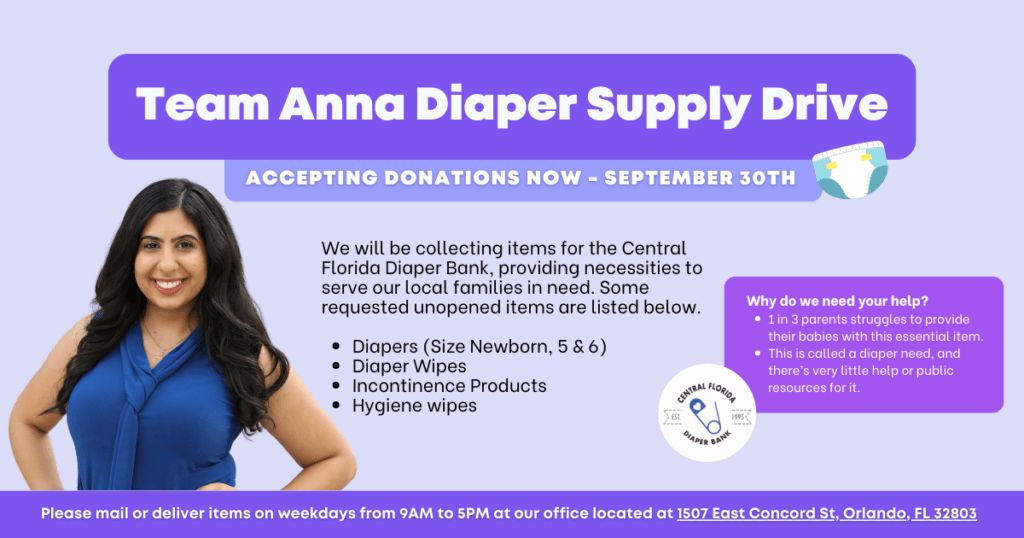 Representative Anna V. Eskamani Hosts 3rd Annual Diaper Supply Drive