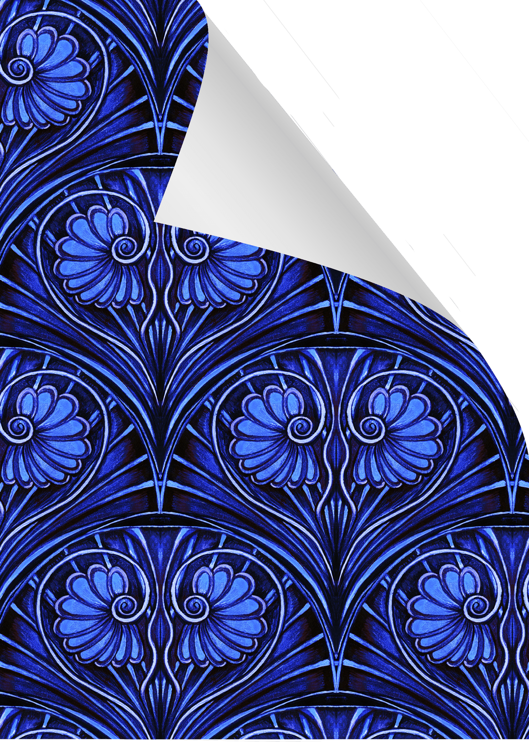 Loulou Electric Blue Wallpaper Sample Anna Hayman Designs