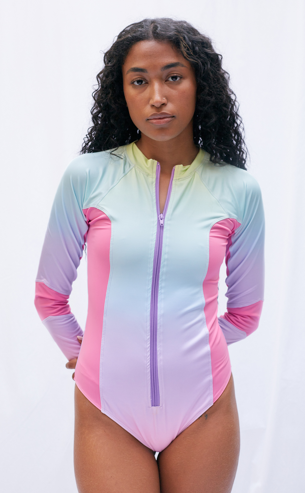 Rainbow long sleeve swimsuit Annaiss Yucra