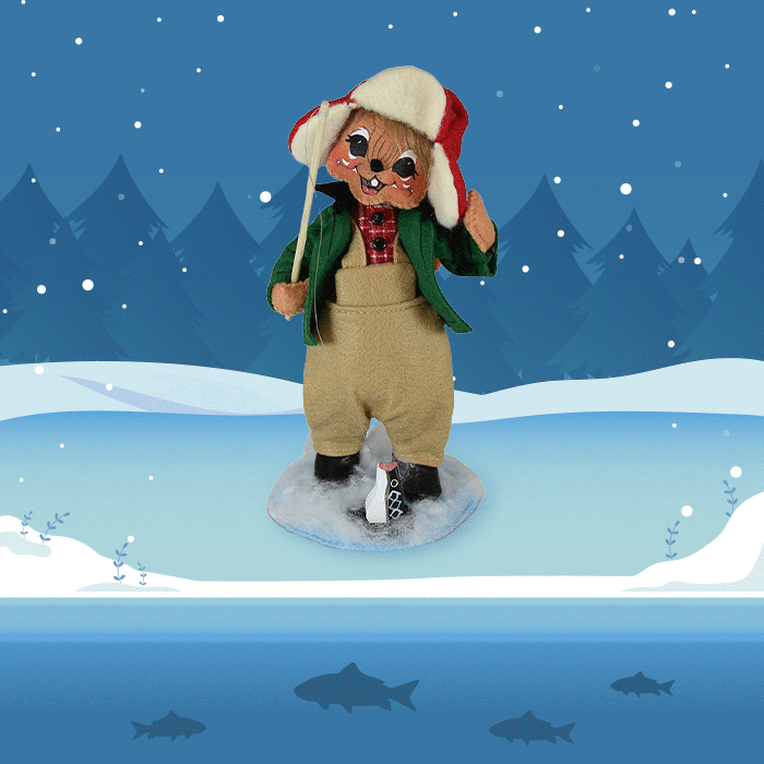 6in Ice Fishing Mouse Annalee Dolls Exclusive Collection