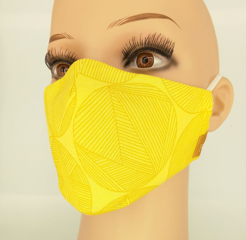 Sketchy Circles (Mustard) Cotton Mask Annamation