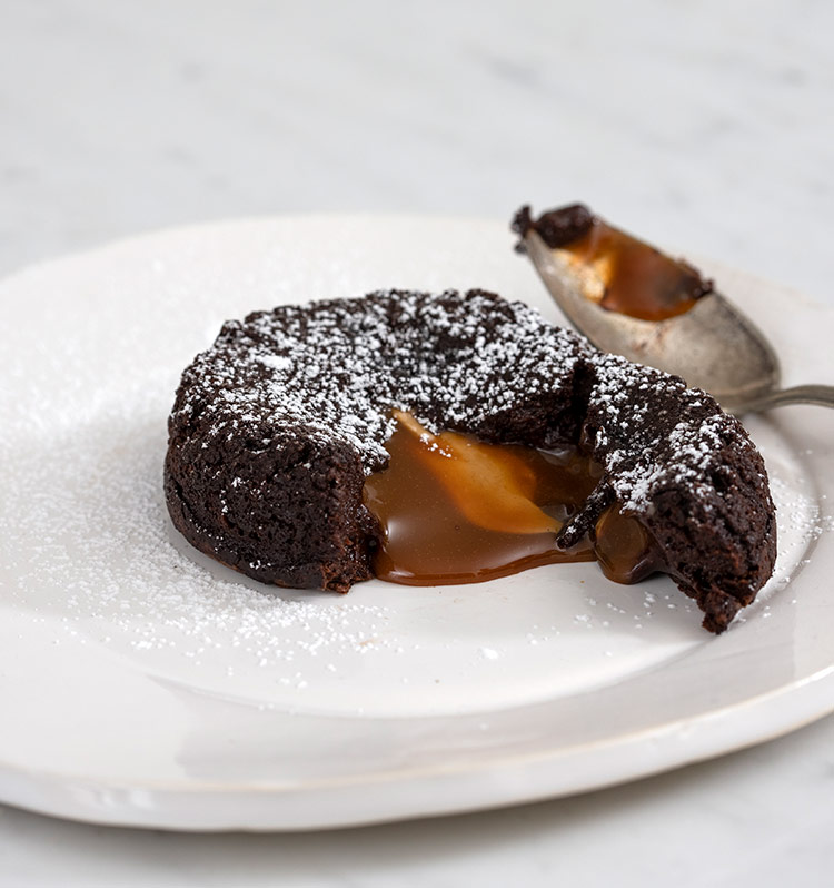 Chocolate Peanut Butter & Dulce de Leche Lava Cakes Anna Olson