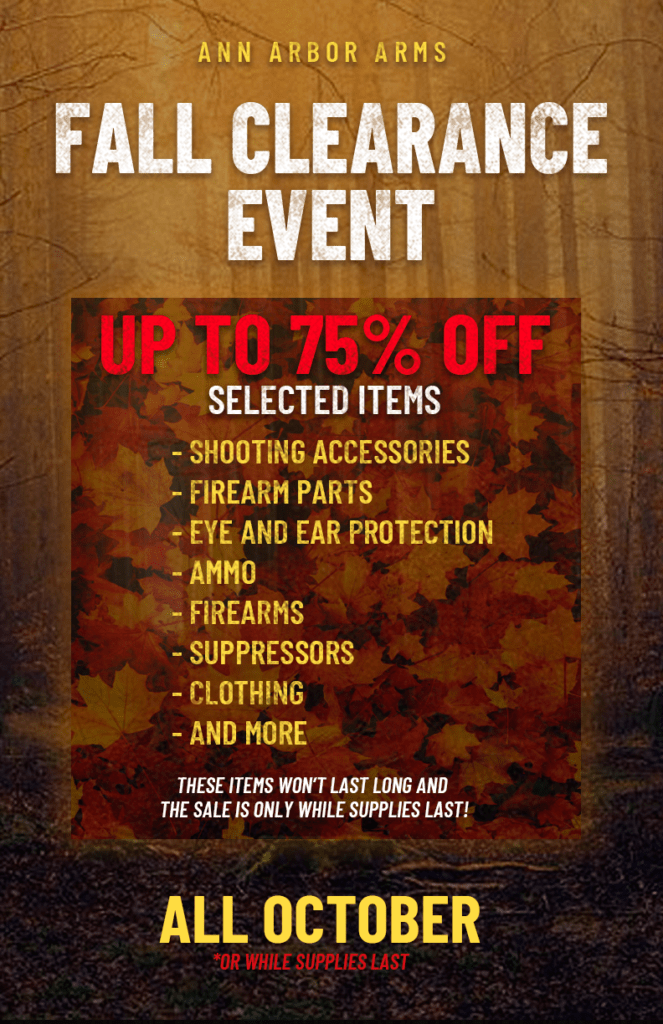 Fall Clearance Event Ann Arbor Arms