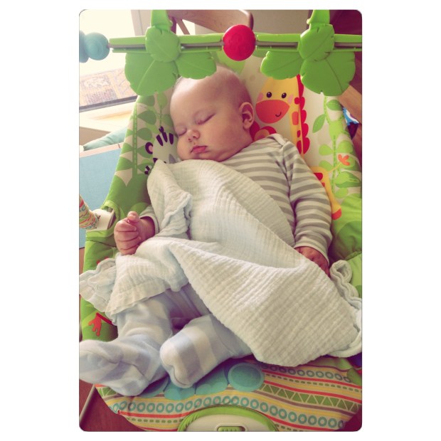 Sleeping baby + French toast with blueberries Anna's Kitchen of Life
