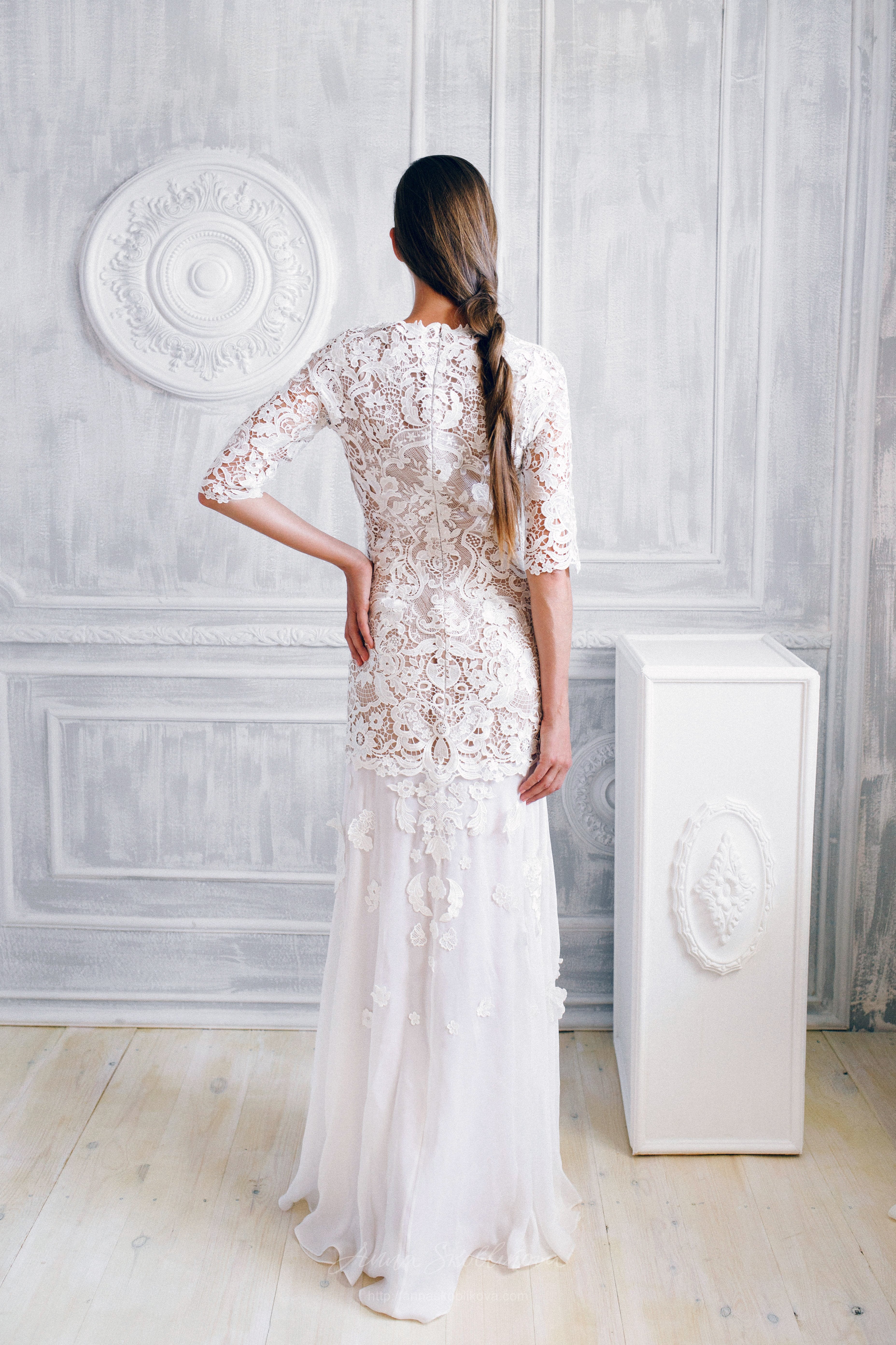 Wedding Dress of Macrame Lace Anna Skoblikova