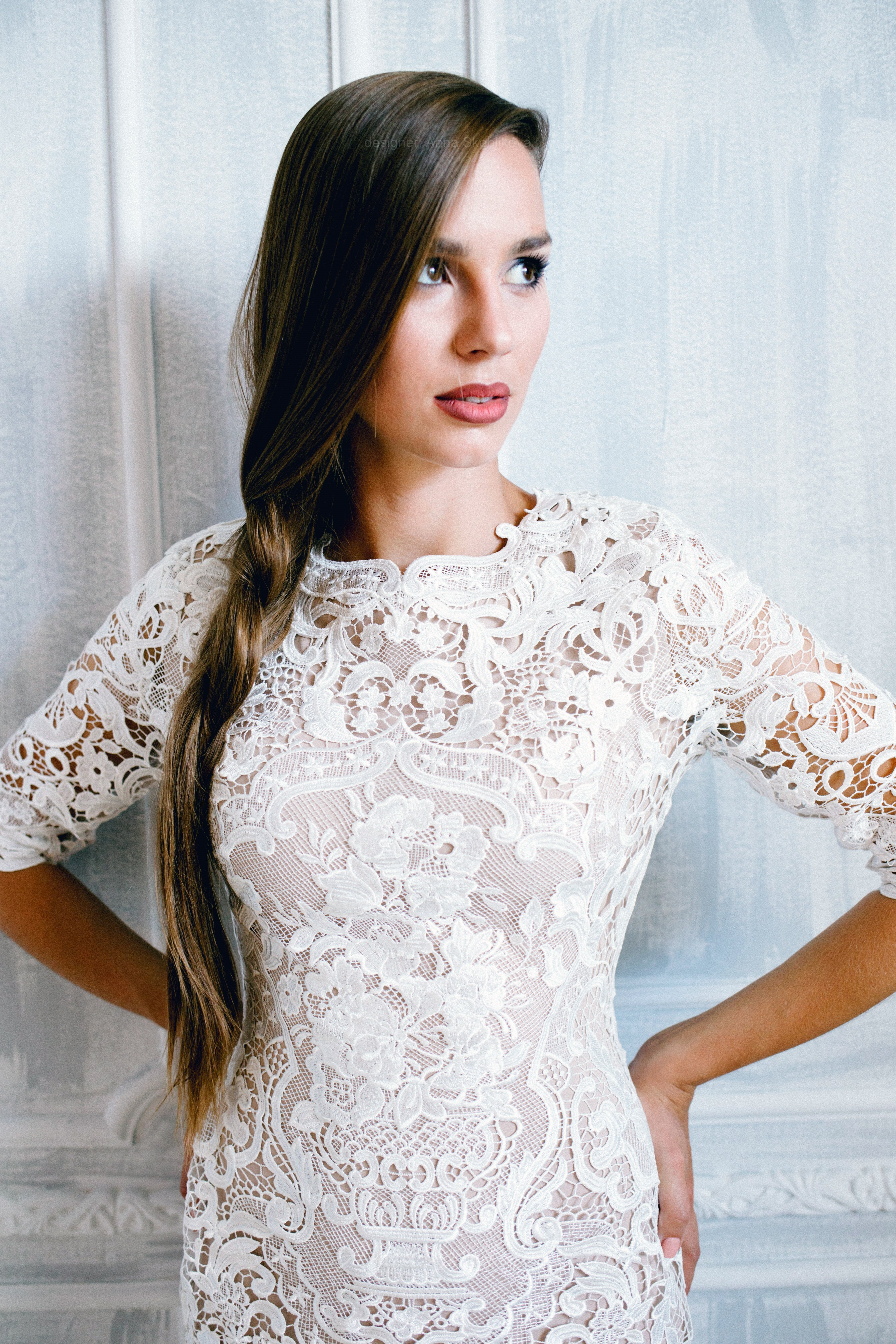 Wedding Dress of Macrame Lace Anna Skoblikova Wedding