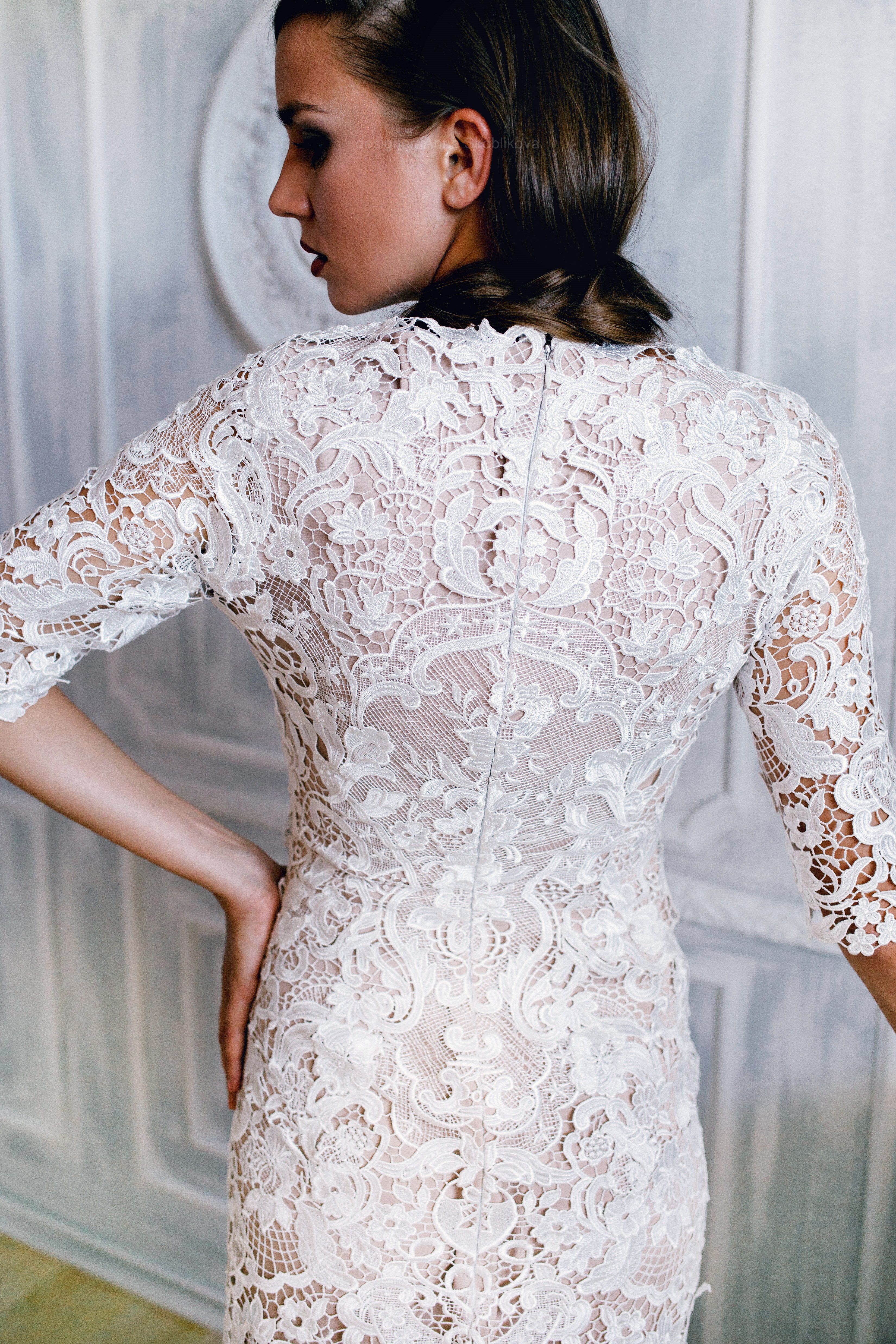 Wedding Dress of Macrame Lace Anna Skoblikova Wedding