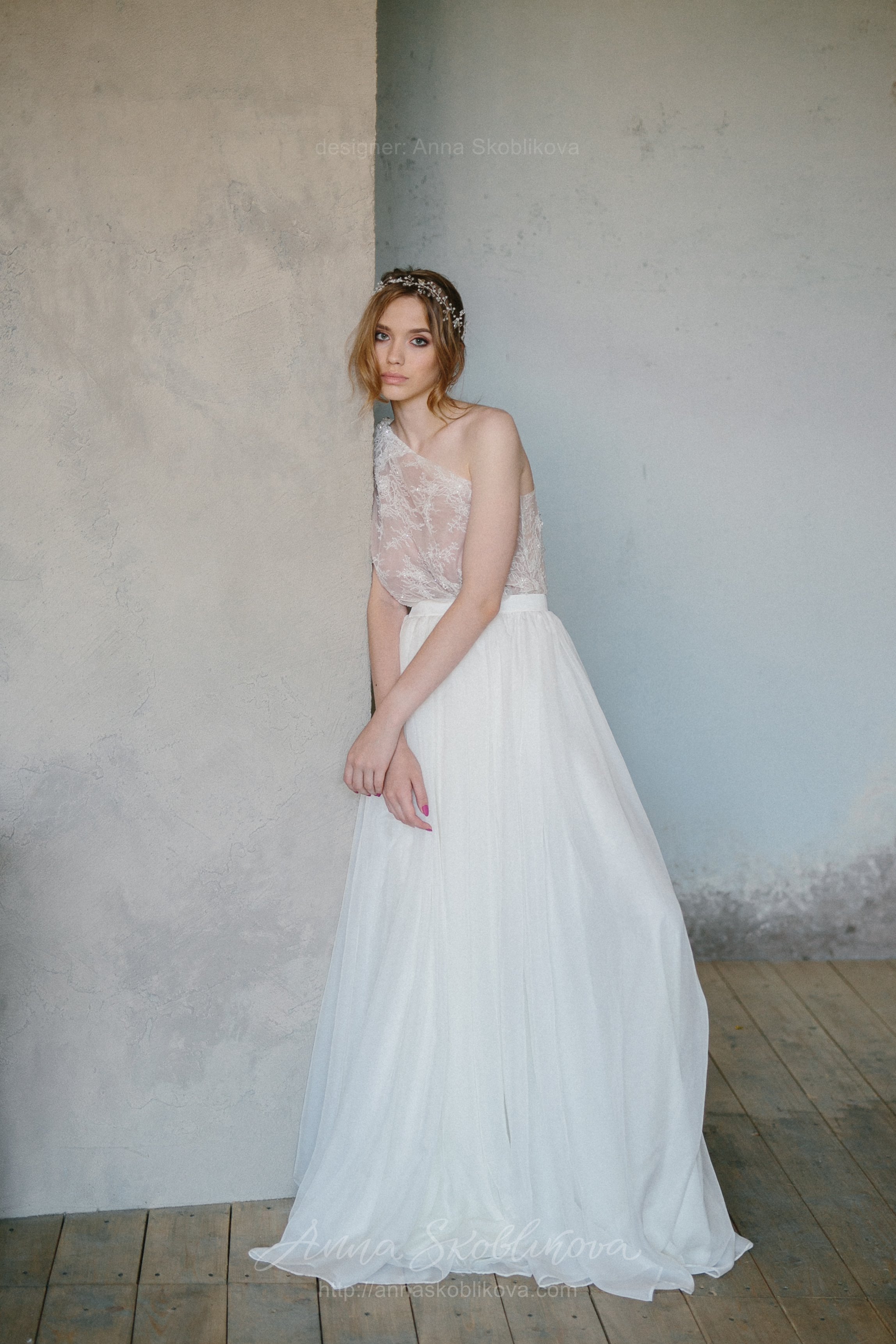 Two piece wedding dress from top and wrap skirt Anna Skoblikova