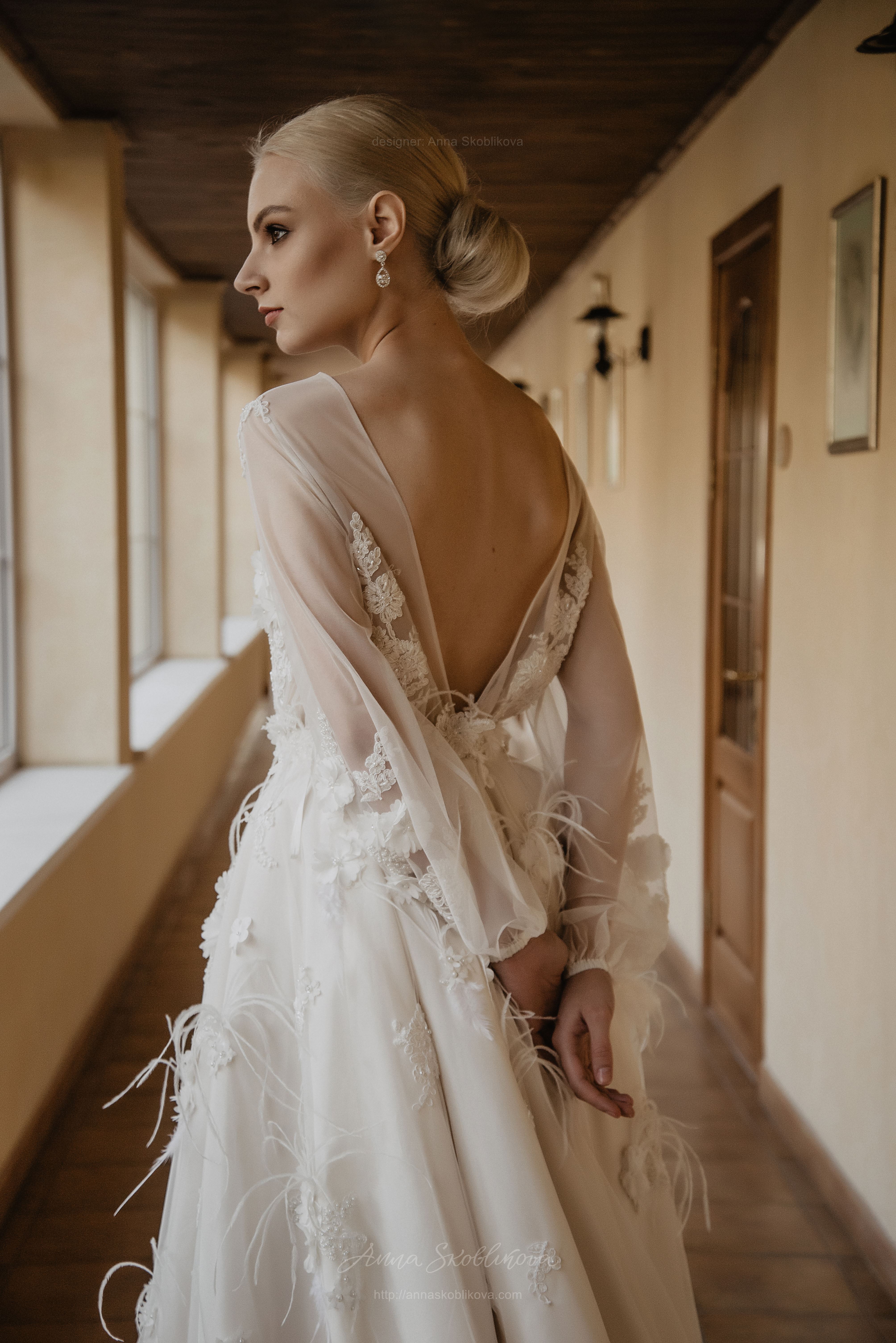 Long sleeve wedding dress Enigma with Hand Embroidery Wedding Dresses & Evening Gowns by