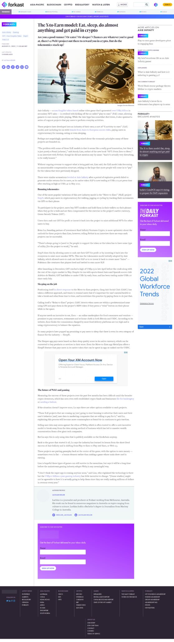 The XtoEarn model Eat, sleep, do almost anything and get paid in