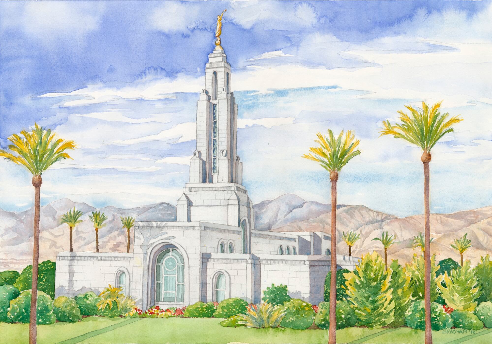 Redlands LDS Temple Original Painting Anne Bradham