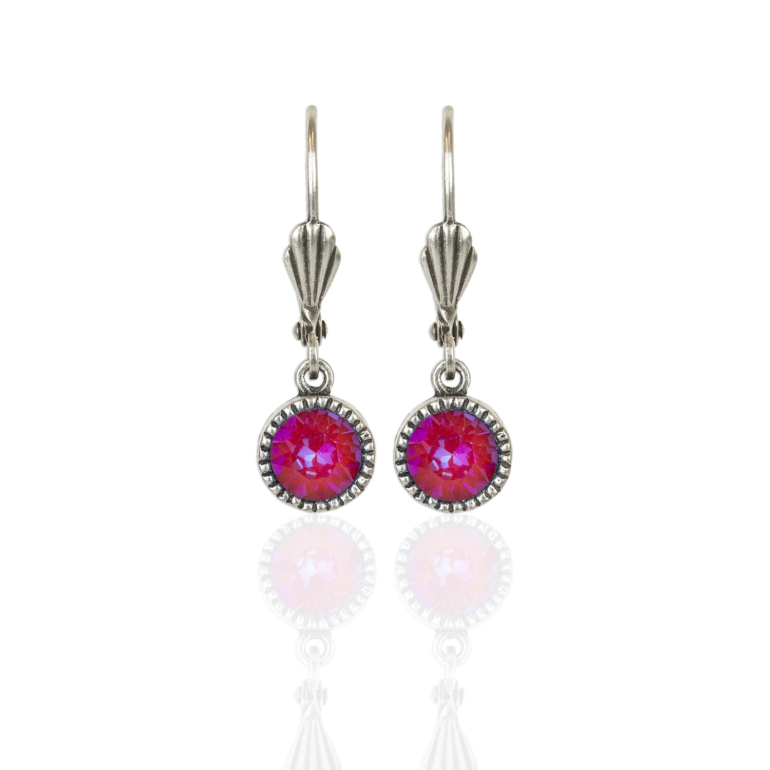 Royal Red DeLite Silver Drop Earrings Anne Koplik Designs