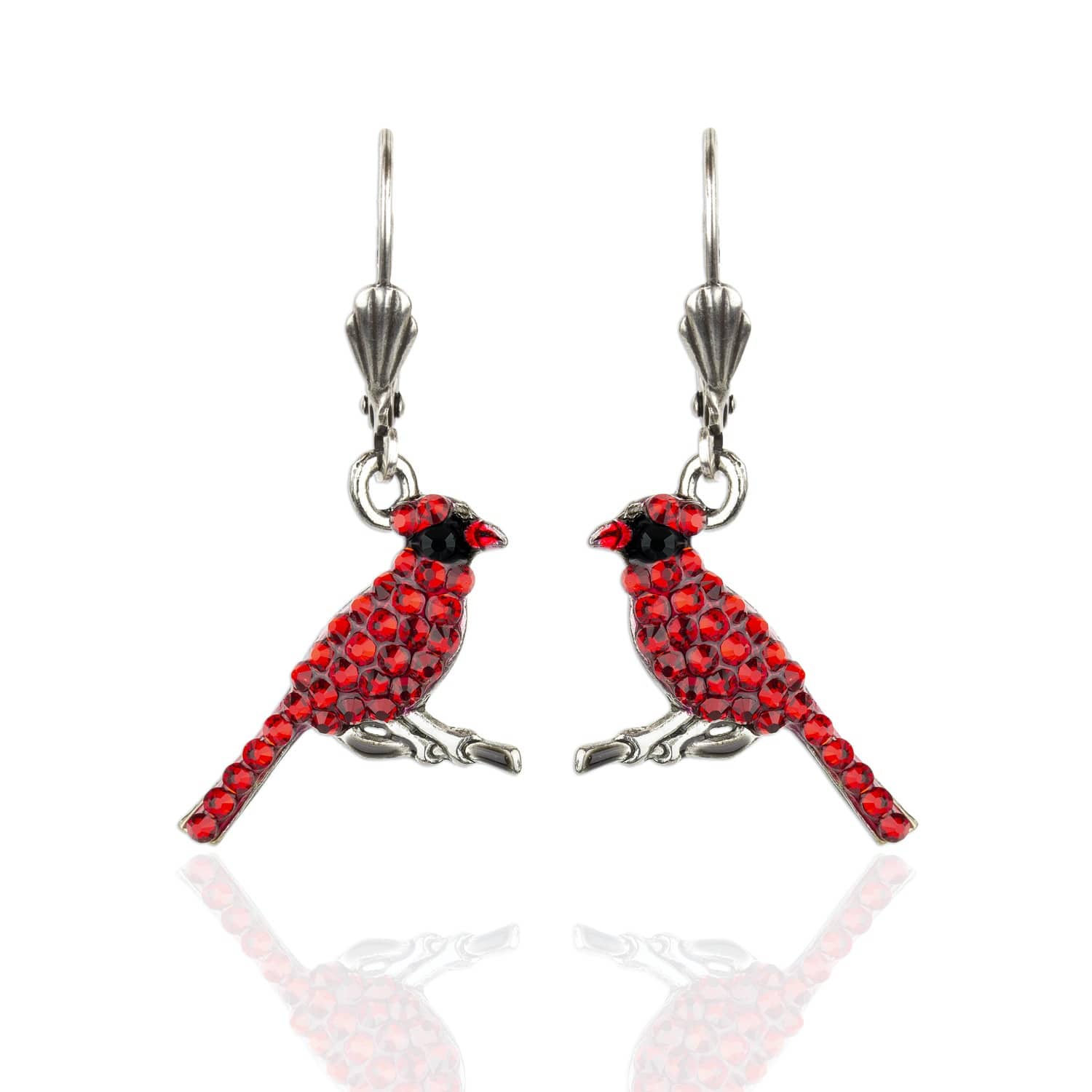 Red Cardinal Pave Earrings Anne Koplik Designs