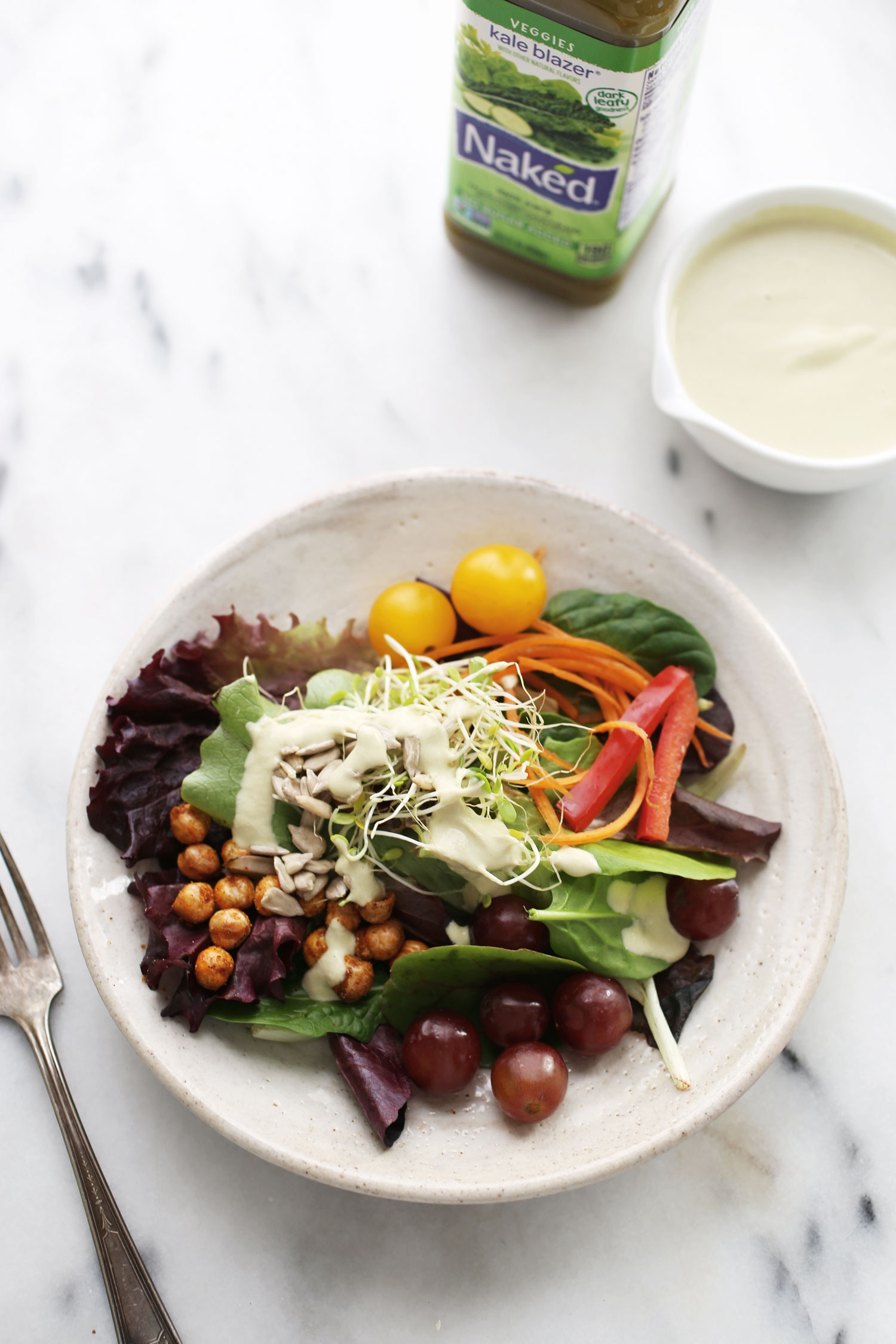 Creamy Kale Vegan Salad Dressing with Kale Blazer Juice Anne Sage