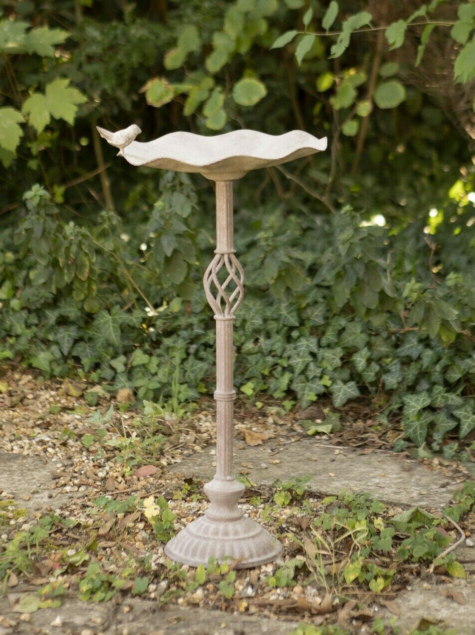 Decorative Vintage Metal Bird Bath & Stand Annibells