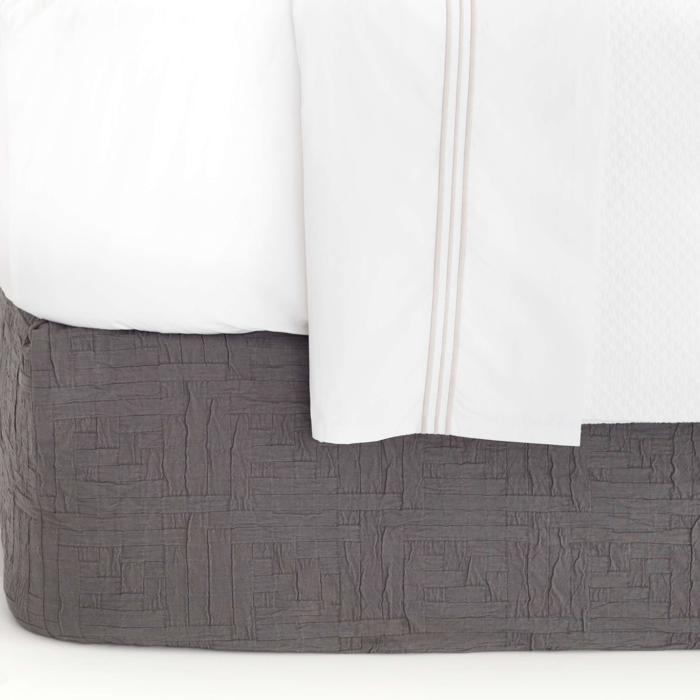 Baja Anthracite Matelassé Box Spring Cover Pine Cone Hill