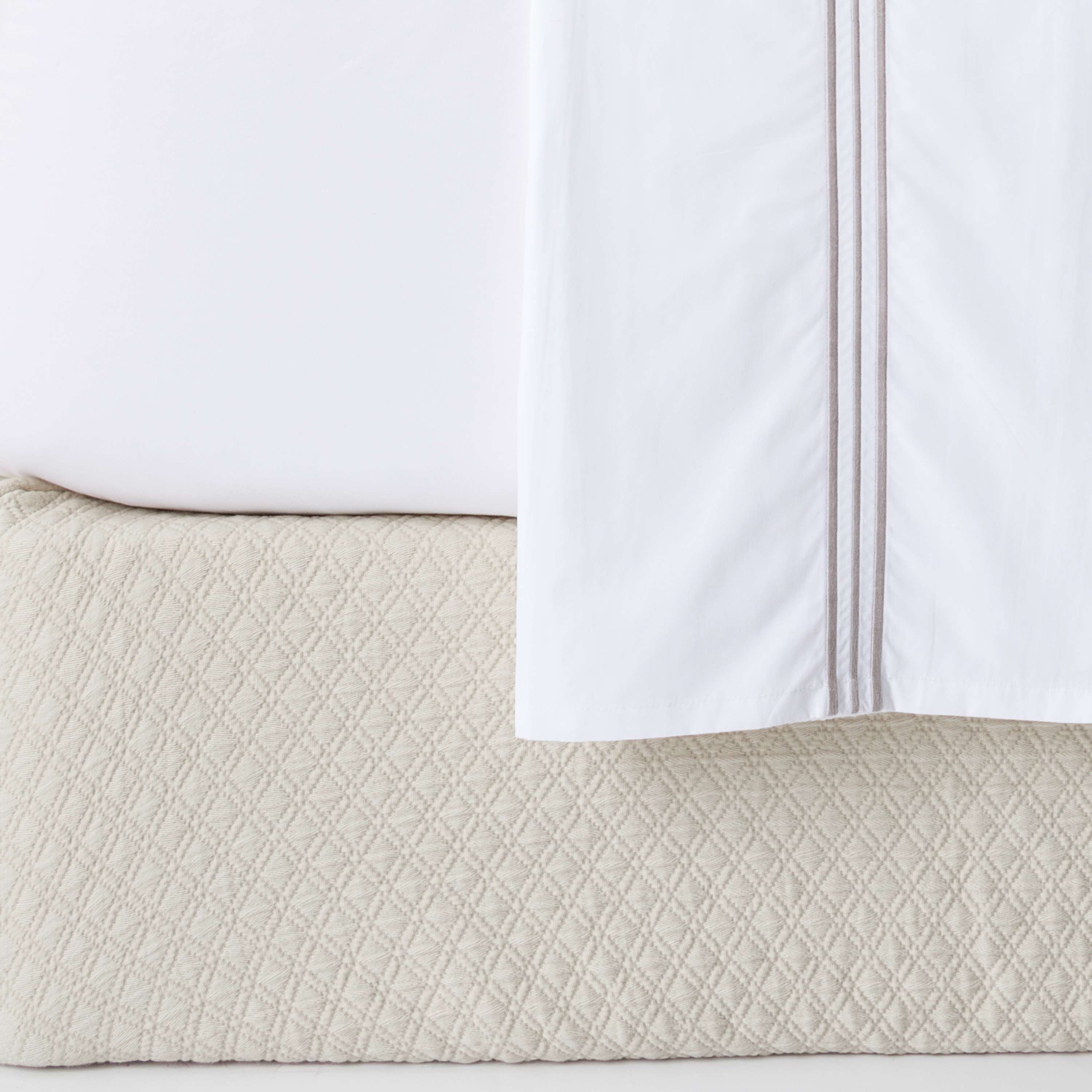 Diamond Ivory Matelassé Box Spring Cover Pine Cone Hill