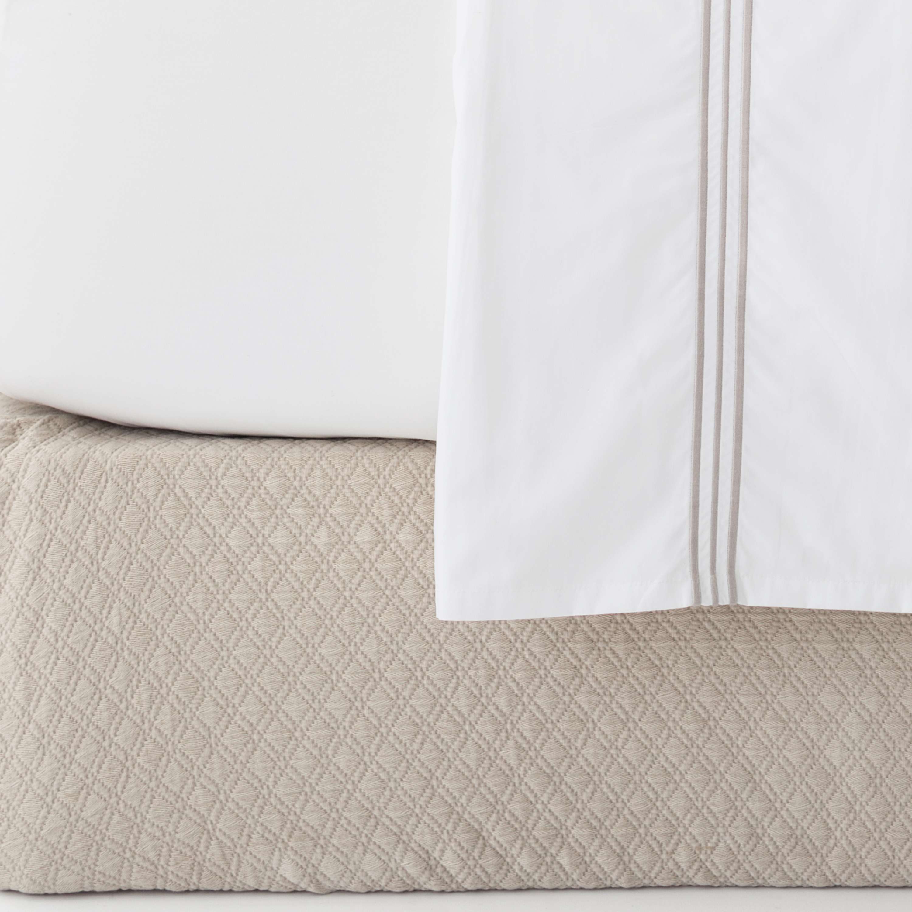 Diamond Sand Matelassé Box Spring Cover Pine Cone Hill