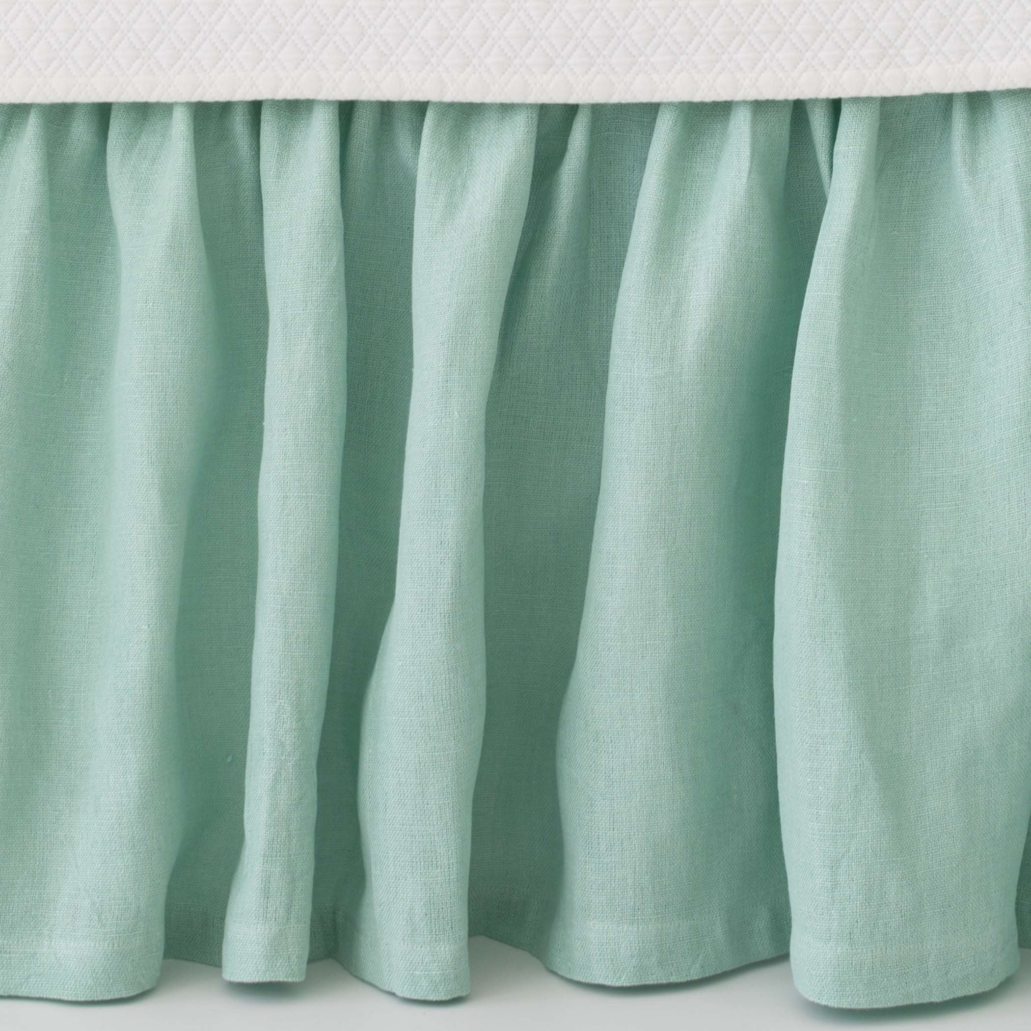 Stone Washed Linen Sky Paneled Bed Skirt The Outlet