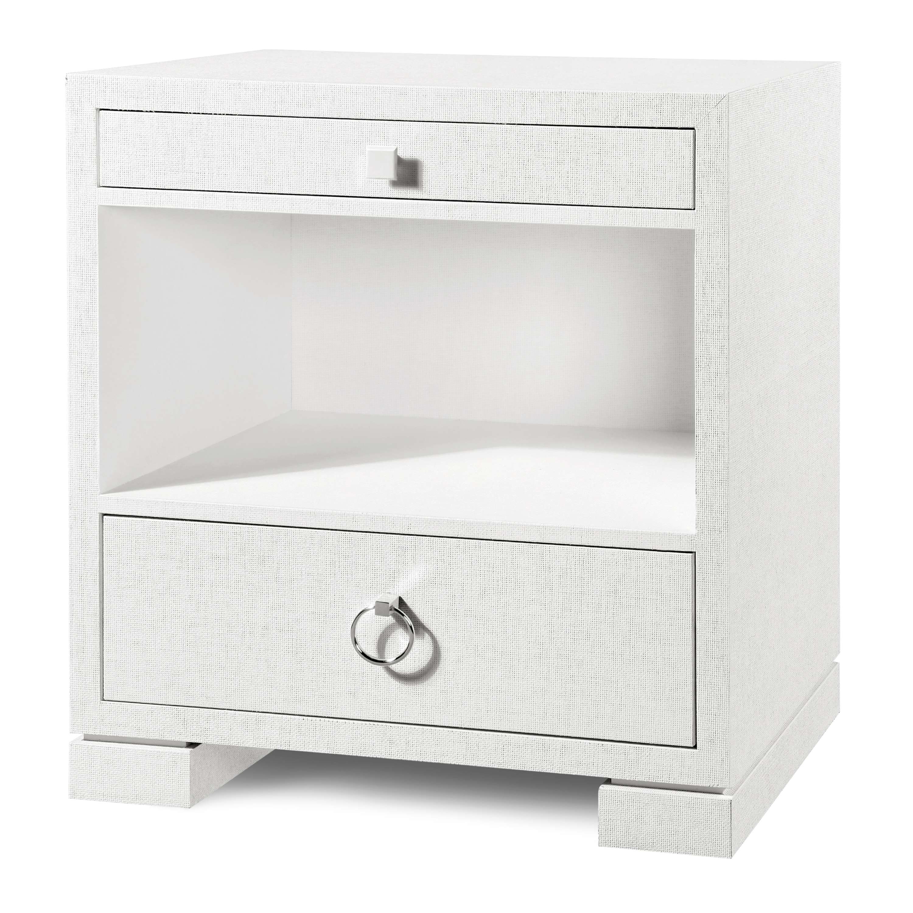 White Belmonte 2Drawer Side Table Furniture