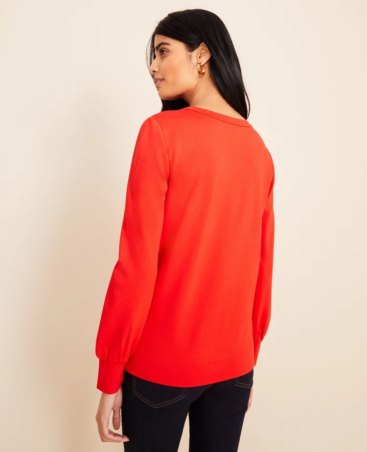 Petite Embroidered Heart Sweatshirt