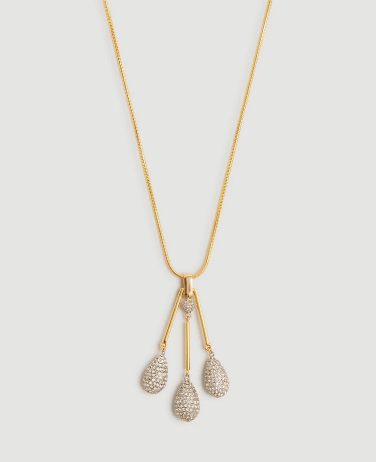 Pave Teardrop Pendant Necklace