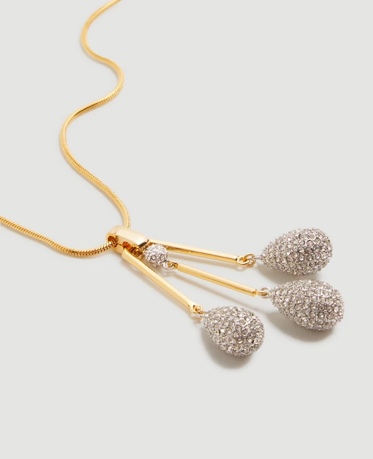 Pave Teardrop Pendant Necklace