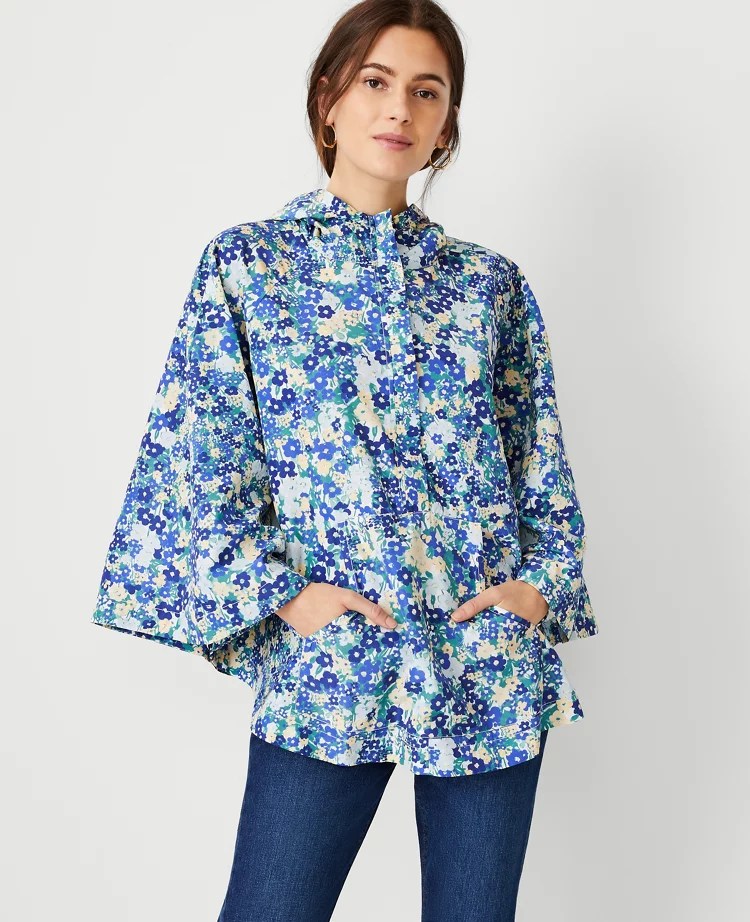 Floral Rain Poncho