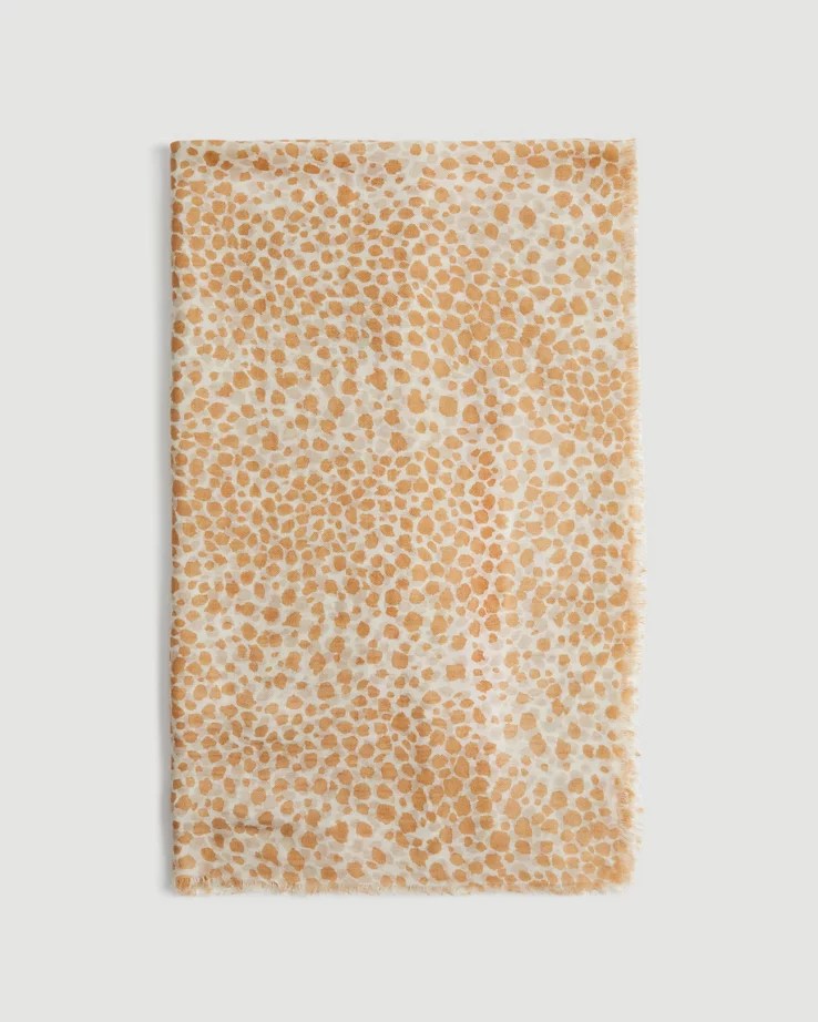 Leopard Print Wool Cashmere Scarf