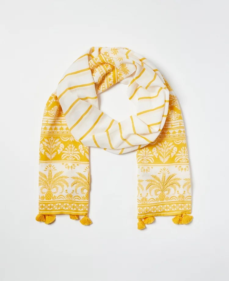 Pineapple Embroidered Scarf
