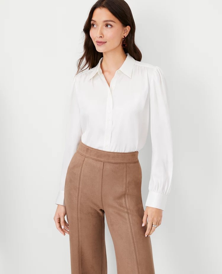 Collared Button Down Blouse