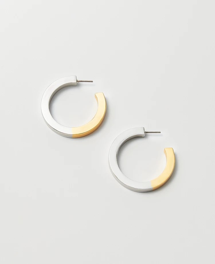 Mixed Metal Hoop Earrings