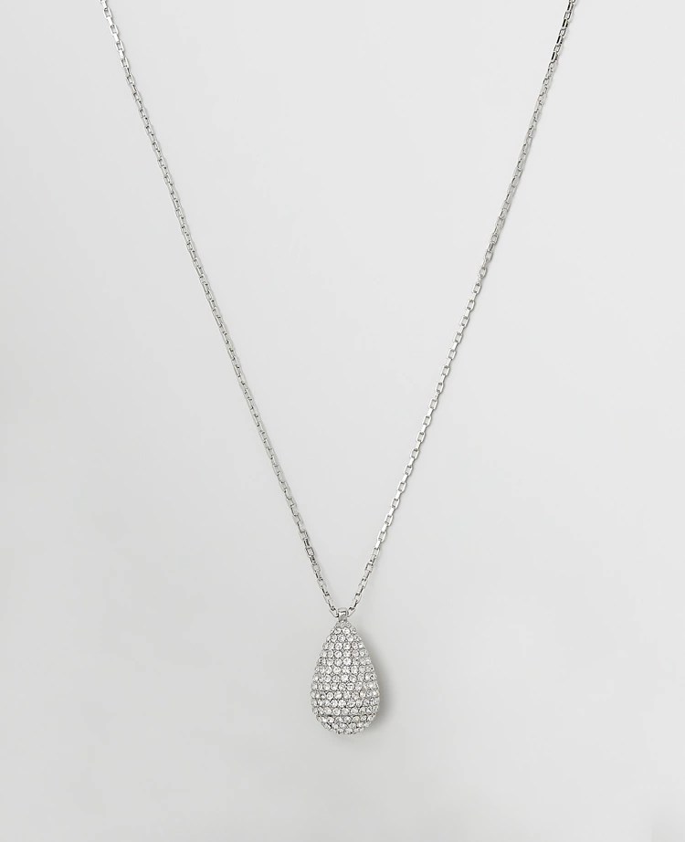Pave Teardrop Pendant Necklace