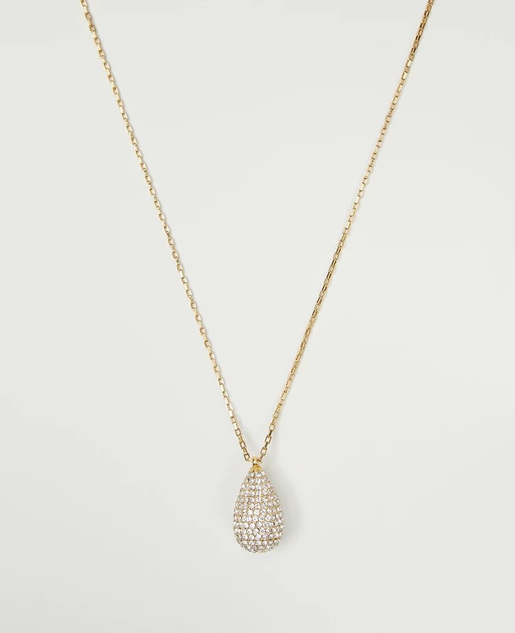 Pave Teardrop Pendant Necklace