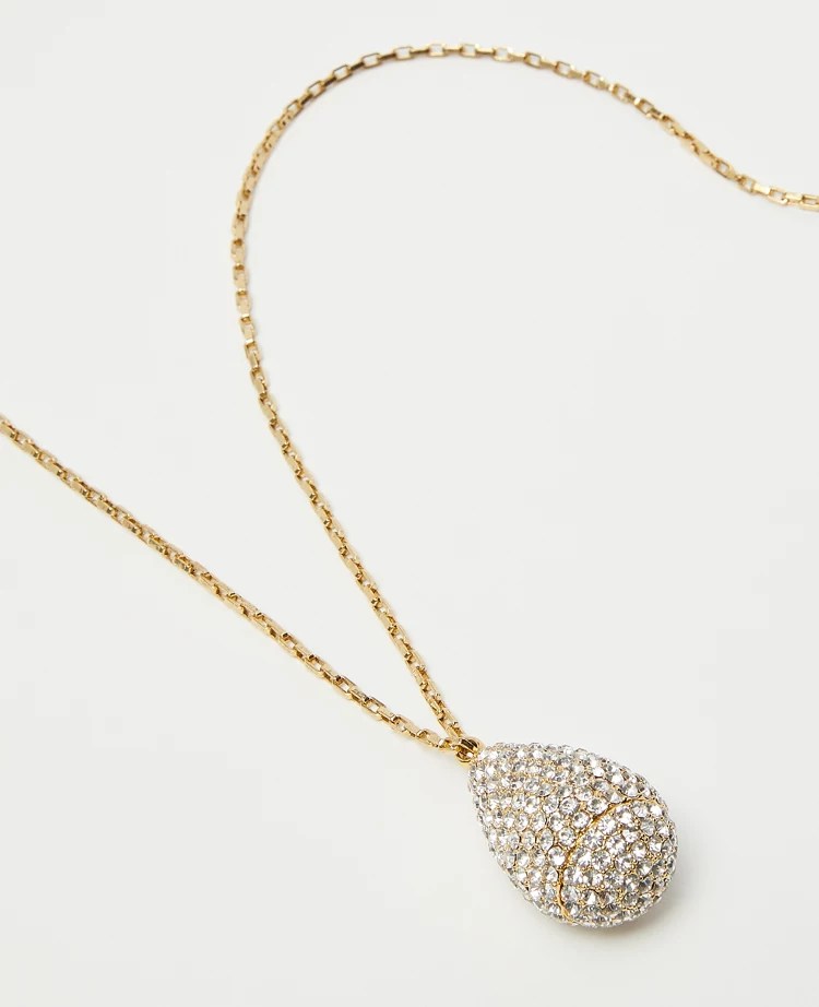 Pave Teardrop Pendant Necklace