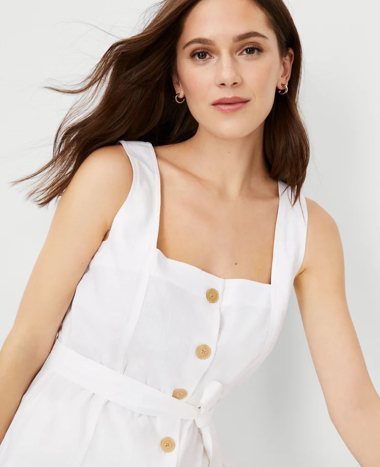 Linen Blend Belted Utility Top