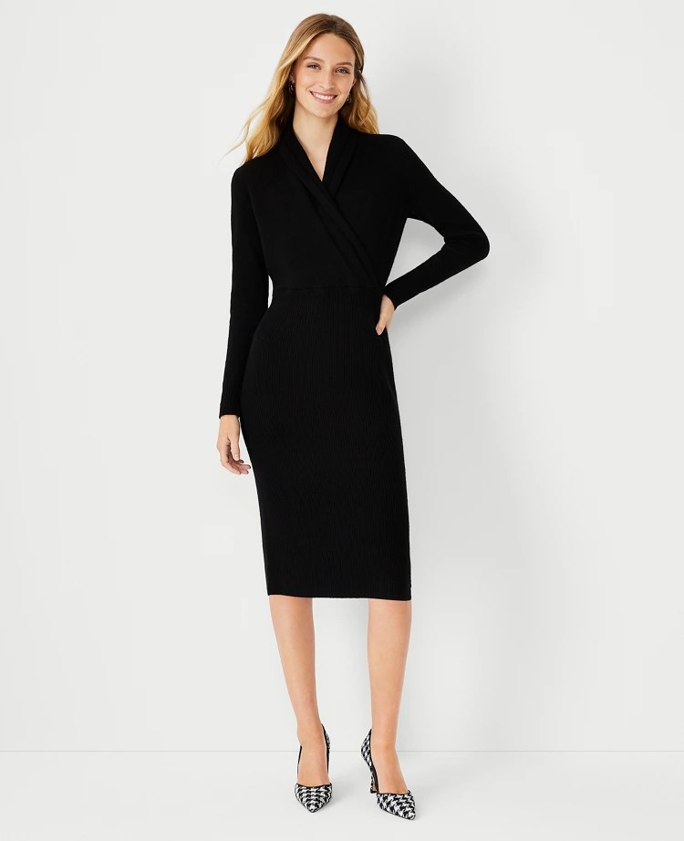 Cashmere Wrap Sweater Dress