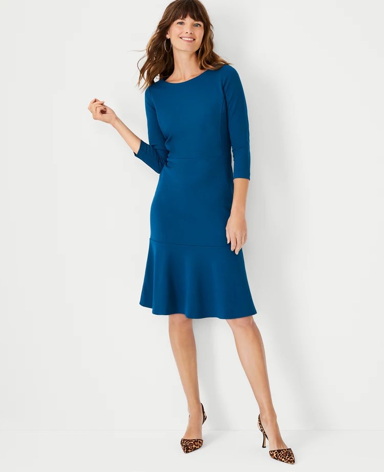 Flounce Hem Sheath Dress