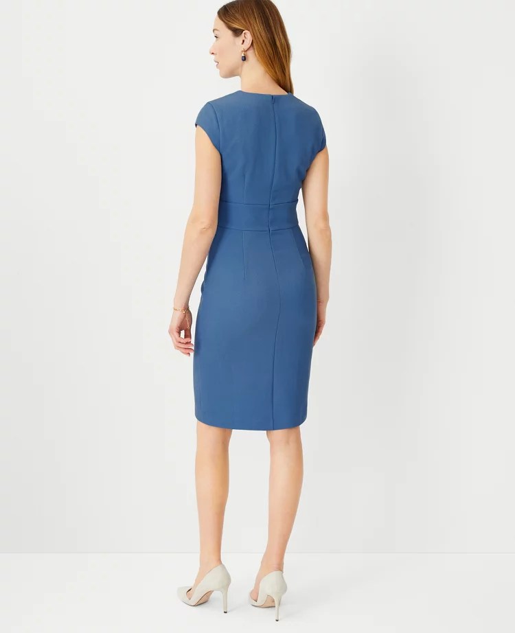 Cap Sleeve VNeck Sheath Dress