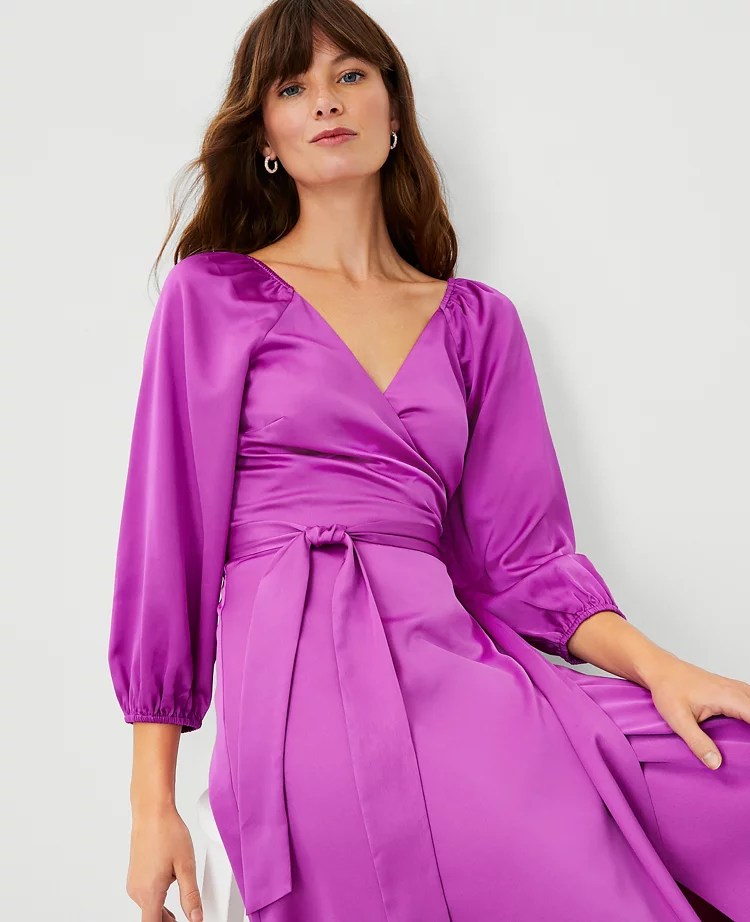Satin Wrap Dress