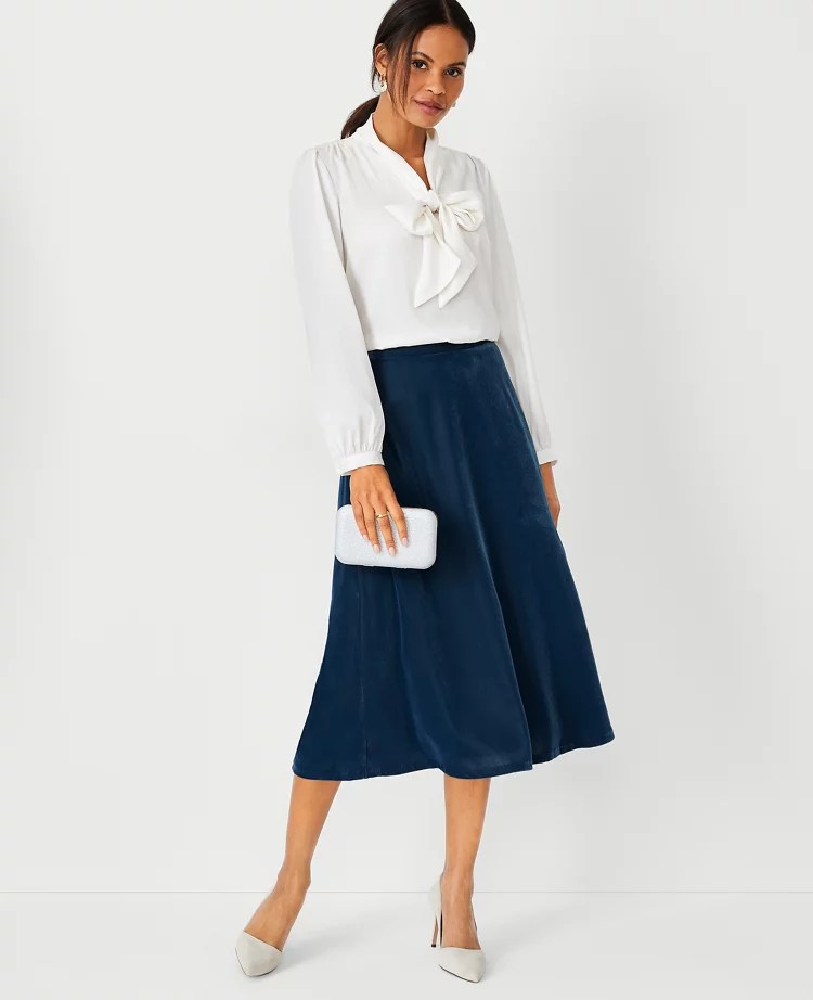 Petite Velvet Slip Skirt