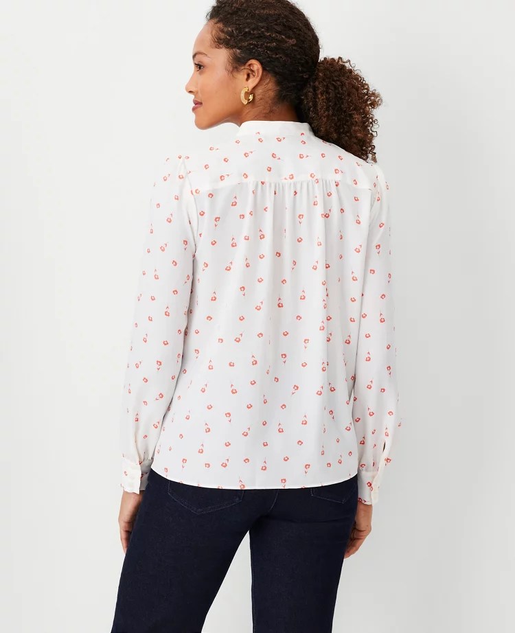Floral Shirred Yoke Shirt